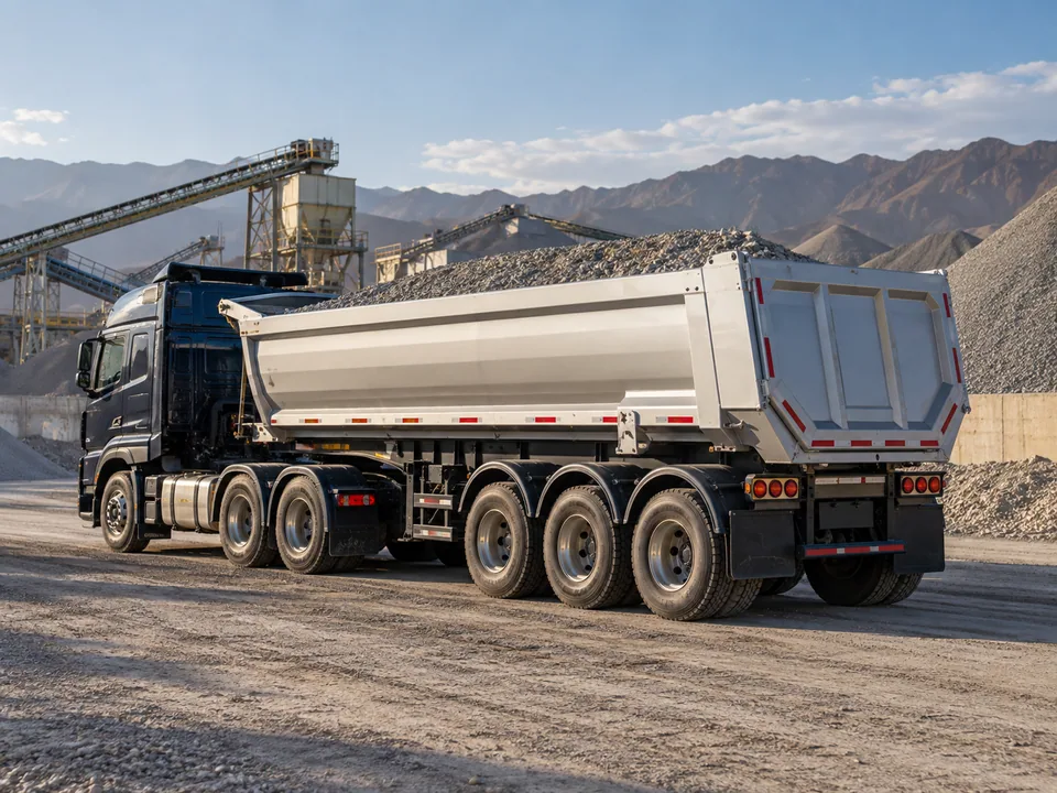 Camión con tolva para transporte de materiales a granel
